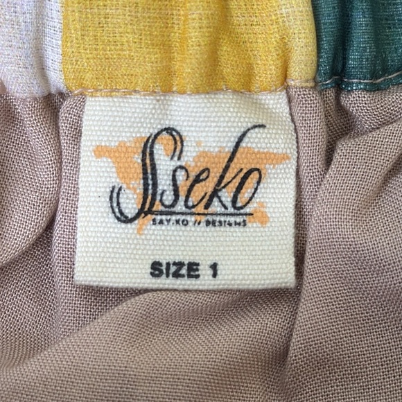 NWOT Sseko Rainbow Stripes  A-Line Midi Skirt Casual Resort Wear - Picture 6 of 6